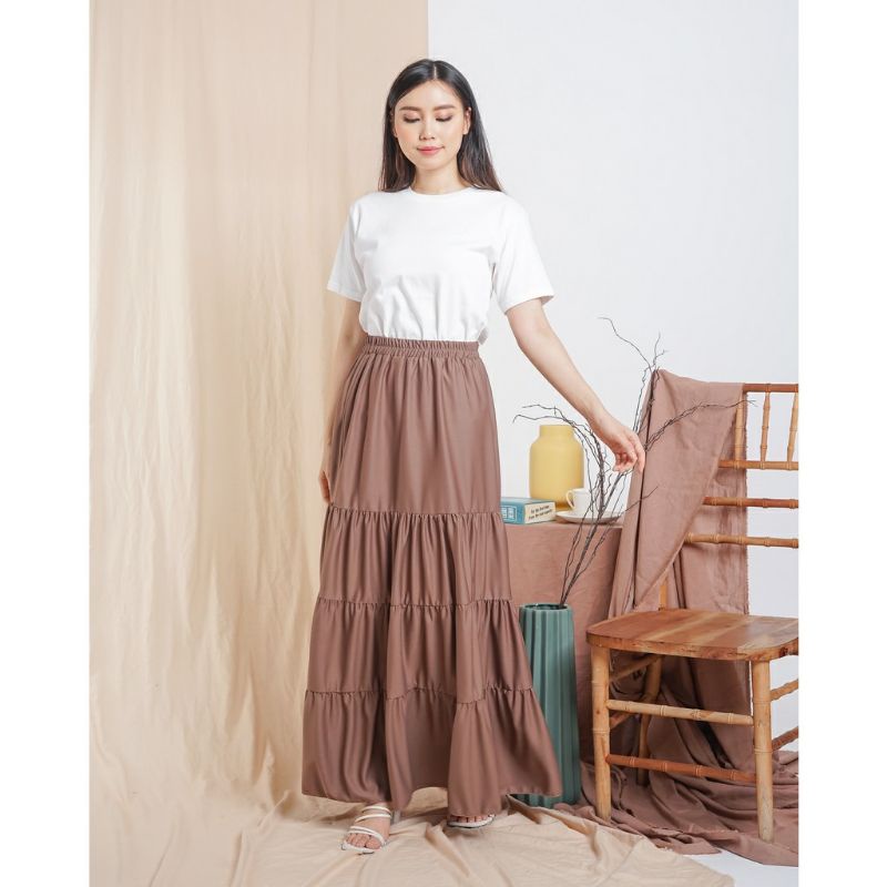 ROK SUSUN MAXI SKIRT / ROK PREMIUM VARIAN WARNA / ROK KEKINIAN / MODEL TERBARU- TERLARIS