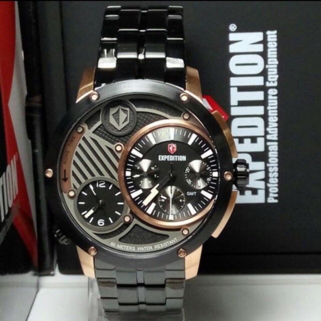 JAM TANGAN EXPEDITION 6736 PRIA BLACK ROSEGOLD ORIGINAL