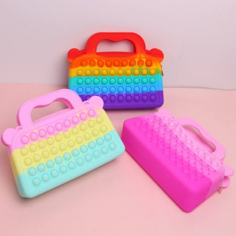(READY) TAS POP IT RAINBOW DAN PASTEL TAS POP IT MURAH-Jinjing calis