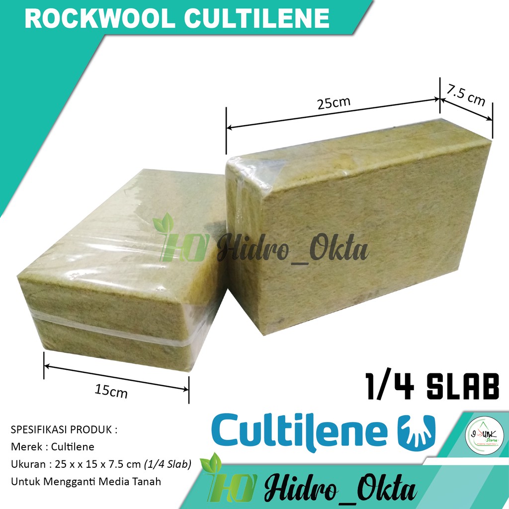 Media Tanam Hidroponik - Rockwool Cultilene - 1/4 slab