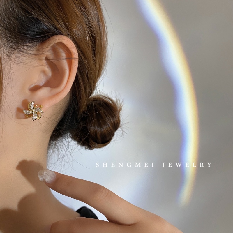 Anting Kincir Angin Spinner Berlian Kilat Lady Manis Dan Lucu Korea