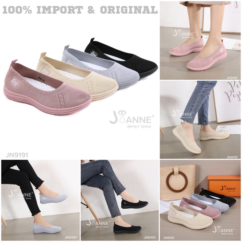 RESTOCK!! [ORIGINAL] JOANNE FlyKnit Flat Shoes Sepatu Wanita #JN9191