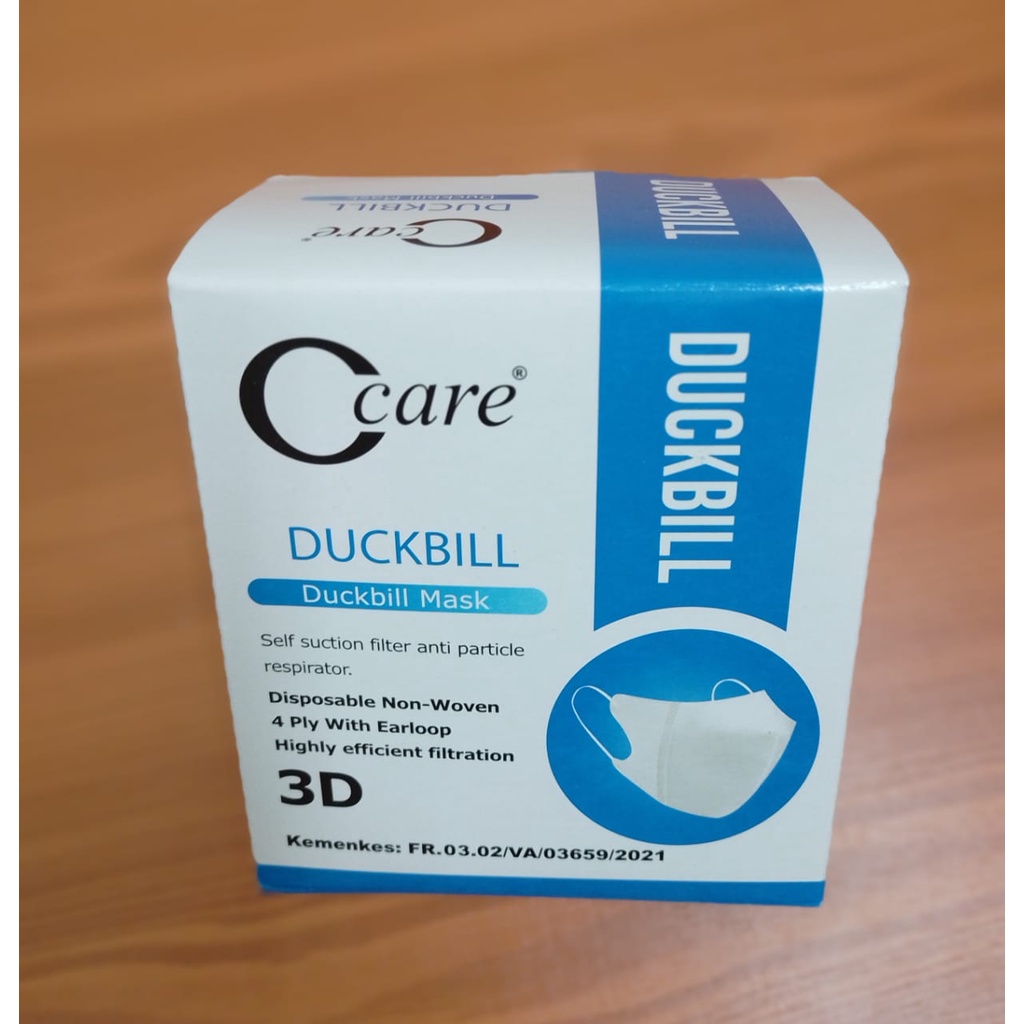 Masker Duckbill C-care 4ply Hitam (isi 50pcs)