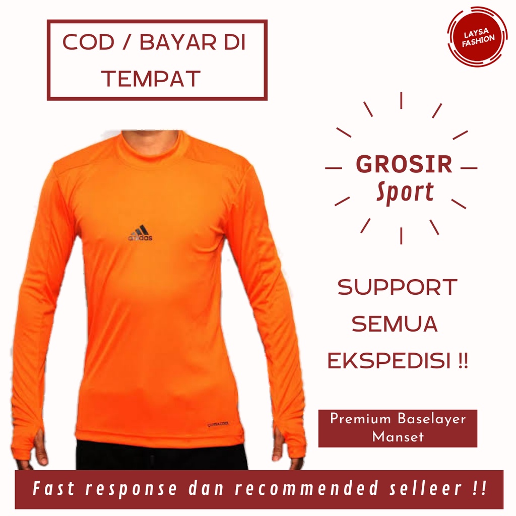 COD SATUAN DAN GROSIR Baju Olahraga Pria Manset Jari Pria Manset Lengan Panjang Pria Kaos Manset Manset Baslayer Murah Manset Baselayer Logo Adidas Aneka Ragam Warna Terbaru Manset Orange Adidas Baselayer Manset Olahraga Manset Thumbnail Pria Wanita Polos