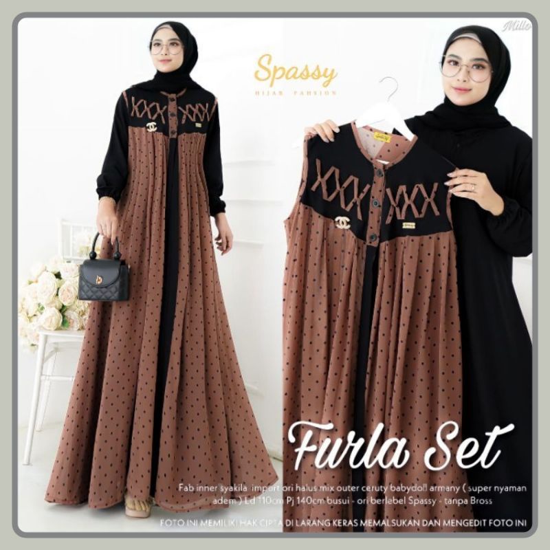 OFFICIAL STORE - FURLA SET BY SPASSY HIJAB - GAMIS SPASSY TERBARU - GAMIS MAXY LD 110 XXL