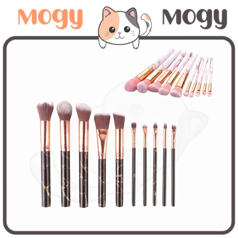 MOGYMOGY KUAS_SET_A Kuas Make Up Kosmetik Wajah Mata 10 PCS 10pcs Cosmetic MakeUp Brushes Kabuki Brush