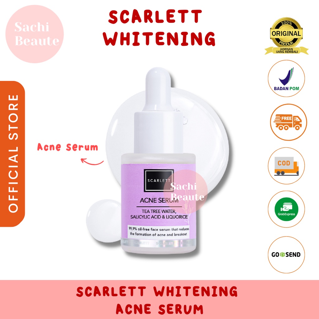 Scarlett Whitening Acne Serum Sachi Beaute