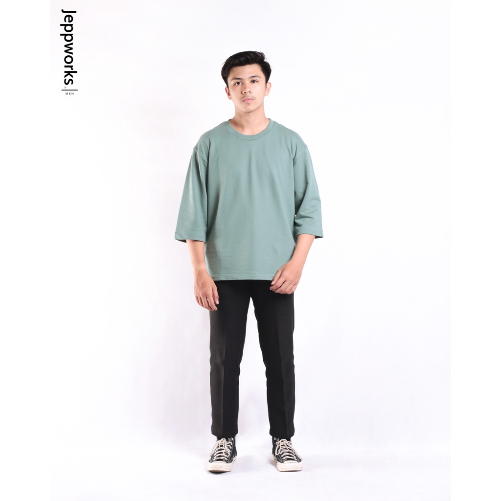 Jeppworks Crewneck Oversize 3/4 Terry Mineral Green