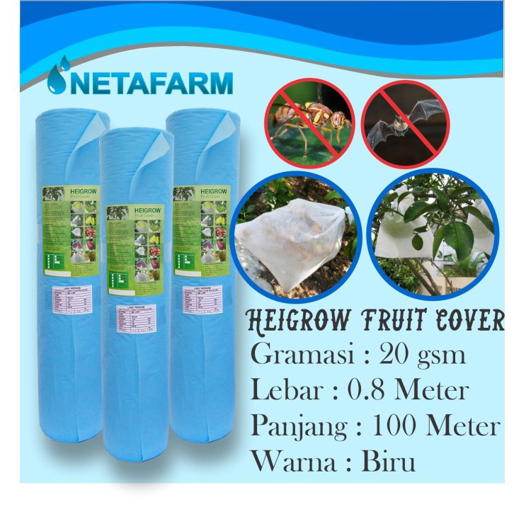 HEIGROW Fruit Cover Tubular Blue / Pembungkus Buah Lebar 80 cm - 1 rol