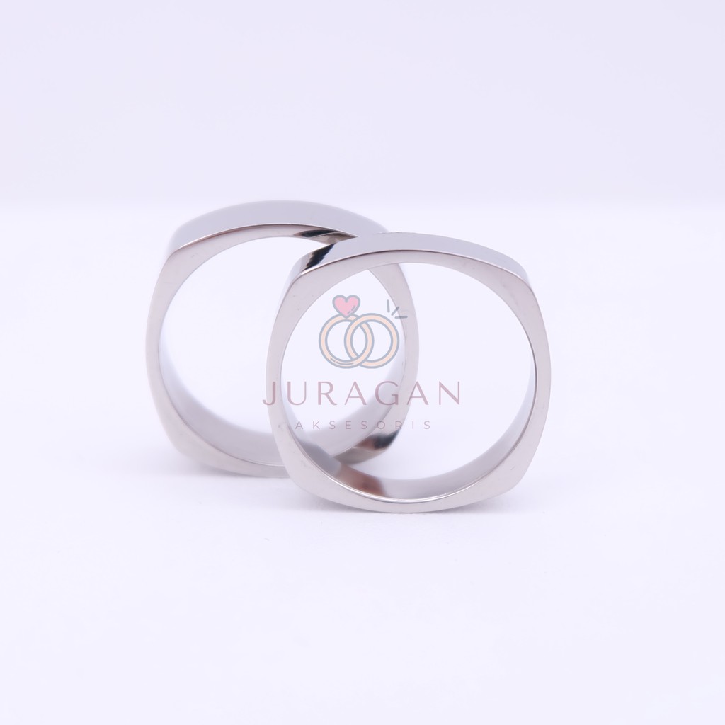 [HIGH QUALITY] Cincin Couple BUCIN R98 Titanium Ukir Nama + Box Cincin Beludru + BONUS Gelang Couple