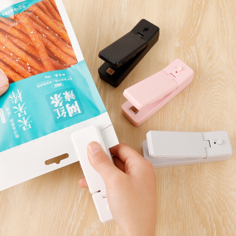 Alat Penyegel Kantong Makanan / Susu Bubuk / Snack / Teh Portable Usb Rechargeable Dengan Base Magnetik