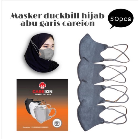 Masker Duckbill Hijab CAREION Masker Duckbill CAREION Headloop Masker Hijab Duckbill Earlop isi 50pcs