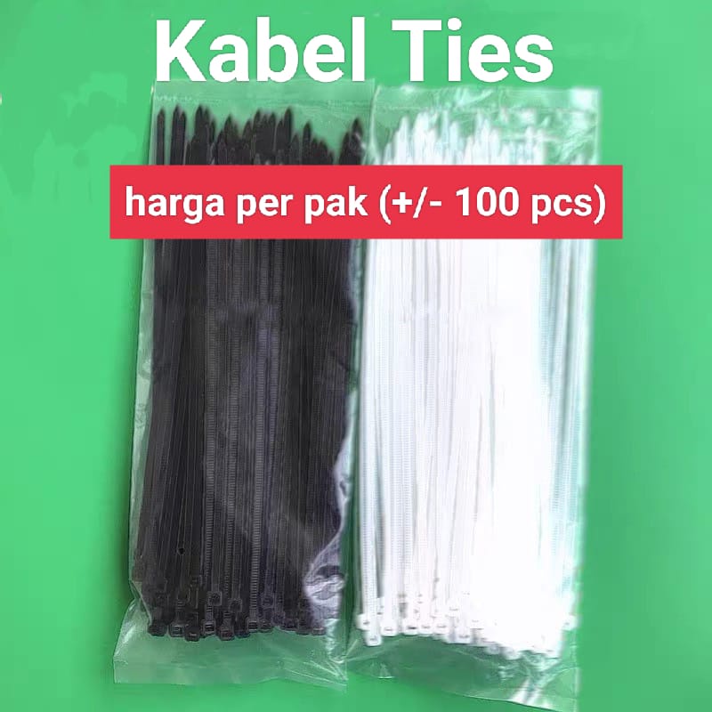 ~ PIYOSHI08 ~ Kabel Ties Ikat Hitam Putih 1 Pack isi 100 Pcs Kabel Tis Pengikat PR111