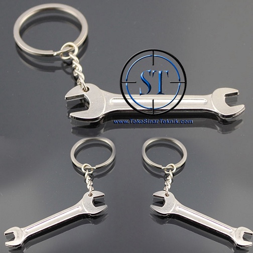 Keychain Gantungan Kunci Bentuk Kunci Pas Alat Tukang Tools Stainless Steel Metal Unik Berkualitas Tahan Karat