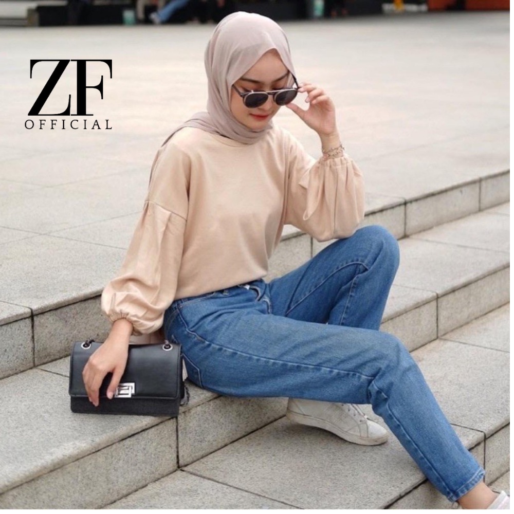 Ansara Kaos Blouse Wanita Lengan Balon