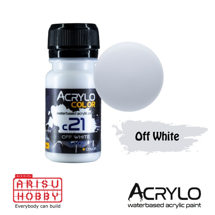 

ACRYLO COLOR OFF WHITE C21 Water Based Acrylic Paint Color Cat Gundam
