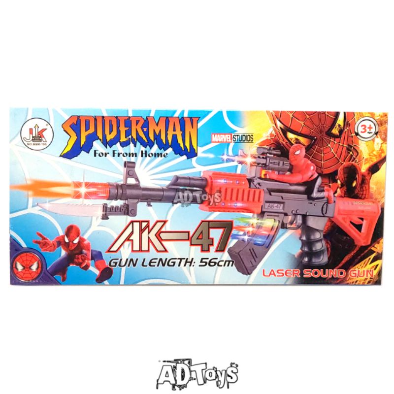 Mainan Tembakan Baterai Nyala AK 47 Super Hero Box