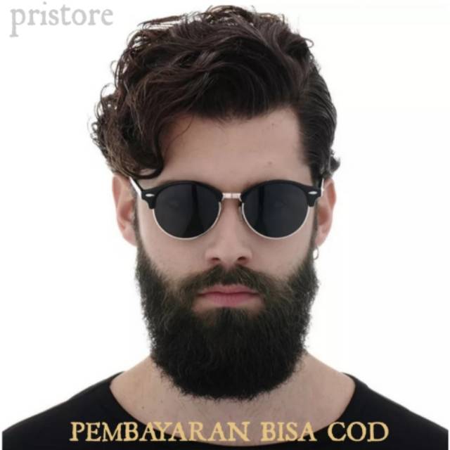 Kacamata polarized retro vintage hitam pria wanita