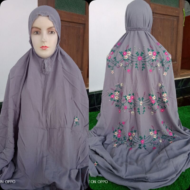 Mukena Rayon Sulam Benang - Mukena Terusan Rayon Premium - Mukena Adem - Mukena Rayon Adem