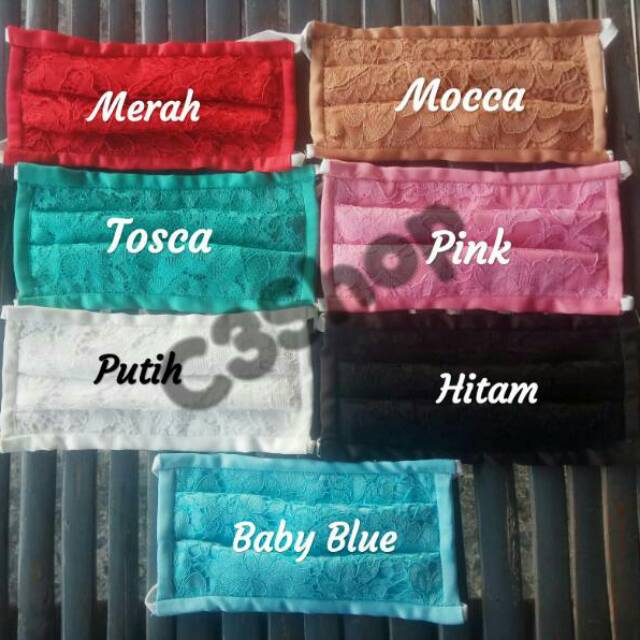 Masker Kain Brokat 3ply MURAH.