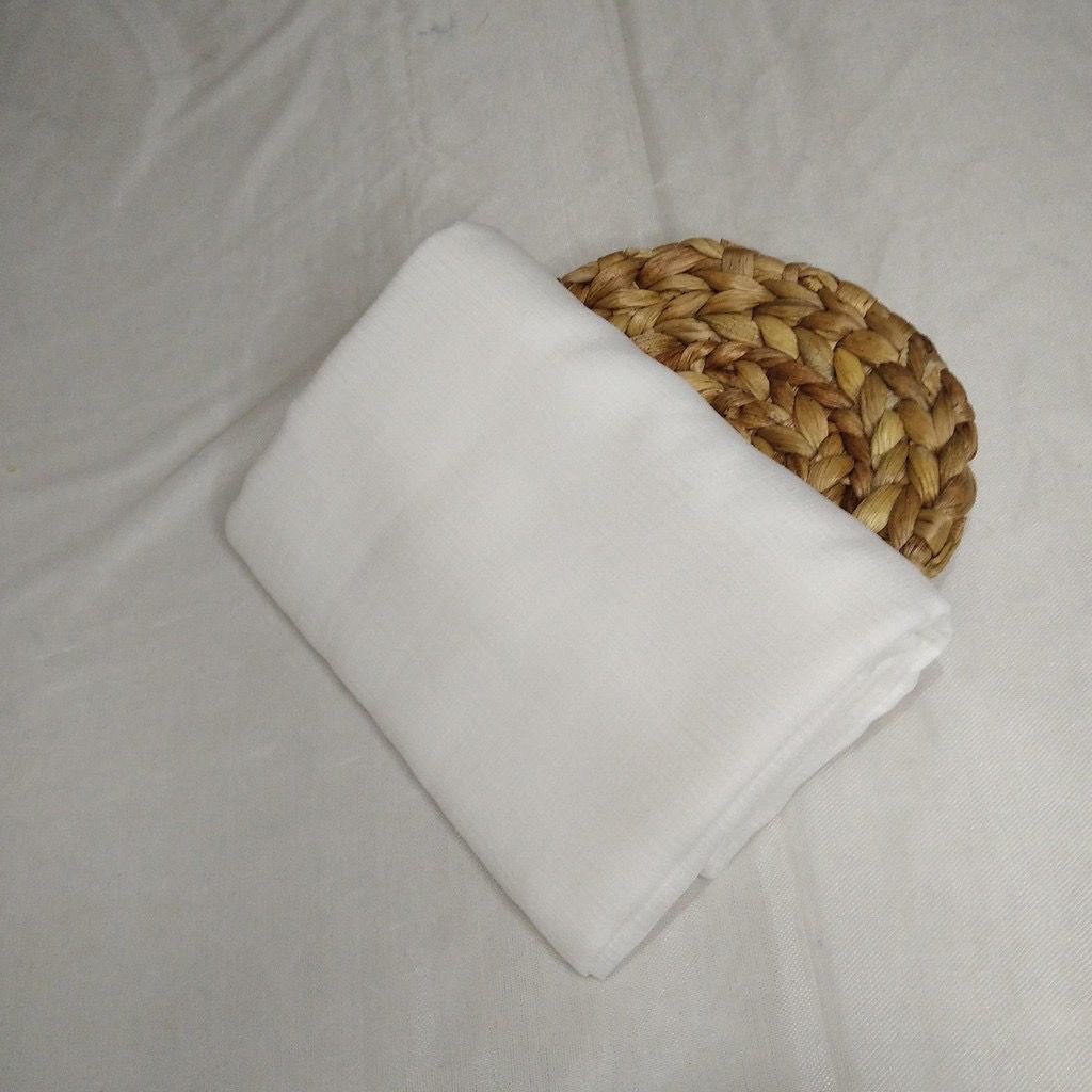 Jilbab segi empat Cornskin Premium Jahit Tepi/ Jilbab Serat Jagung / CORNSKIN-Putih tulang