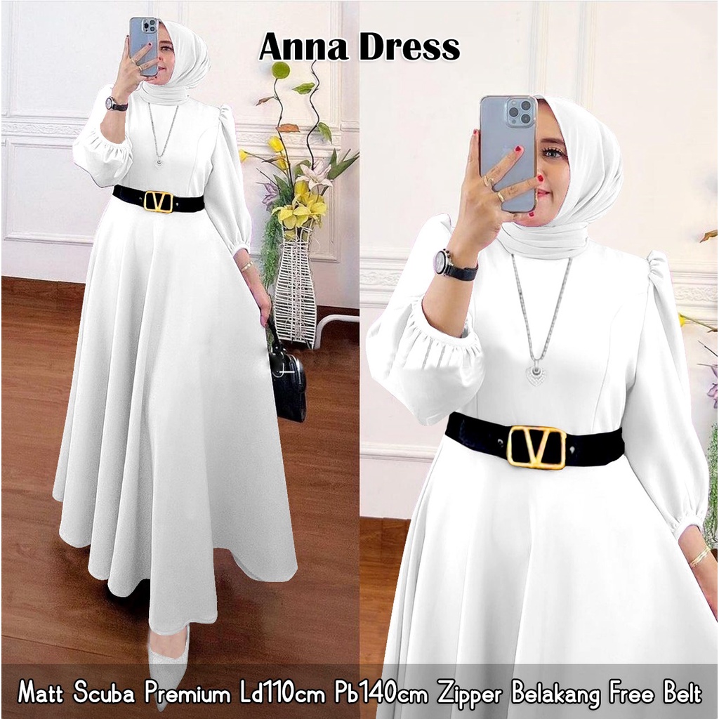 ANNA MAXI/MAXI DRESS SCUBA/MAXY DRESS LEBARAN KEKINIAN/DRESS MAXI POLOS-CANTIK/MAXI DRESS MURAH SURABAYA