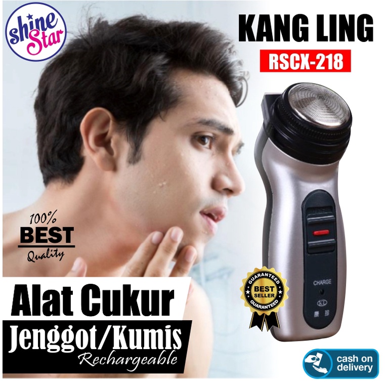 SHINE STAR - [COD/BAYAR DITEMPAT] Alat Cukur Jenggot Elektrik - Shaver KANG LING Electronic RSCX-218 / NS 216 Rechargeable Alat Cukur Kumis dan Jenggot Brewok / Alat Cukur Rambut Happy King - Warna Random