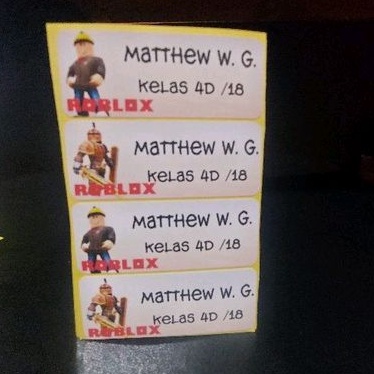 

Roblox Sticker Nama Label Name Stiker nama Anak Sekolah Buku Pelajaran Buku tulis perlengkapan sekolah