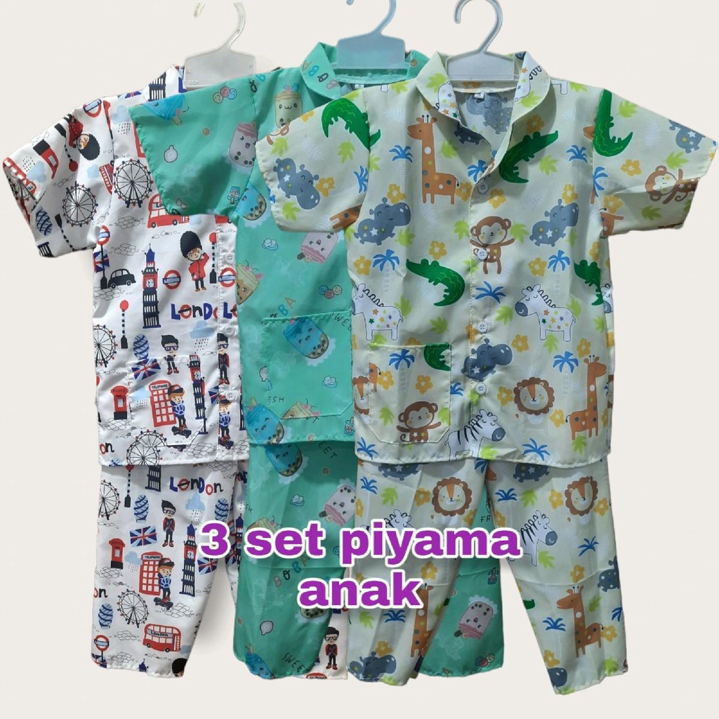 3 set piyama anak,daster anak