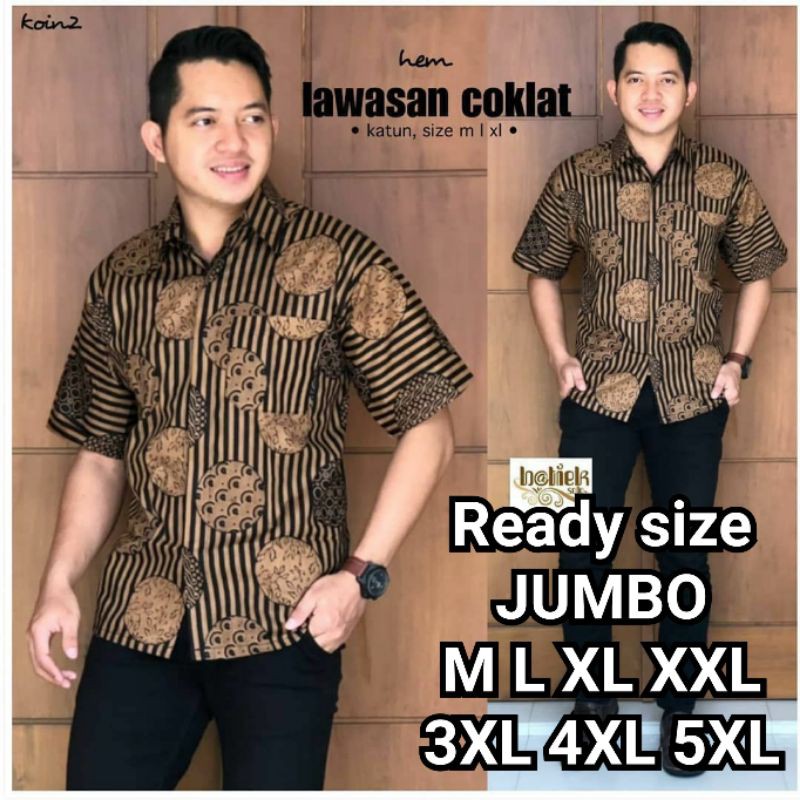 KEMEJA BATIK PRIA M L XL XXL XXL 3L 4L BAJU BATIK PRIA LENGAN PENDEK BATIK ATASAN PRIA KANTOR MODERN