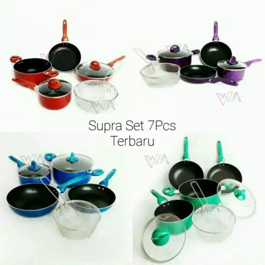Panci Set Supra Rosemary 7Pcs Warna Merah
