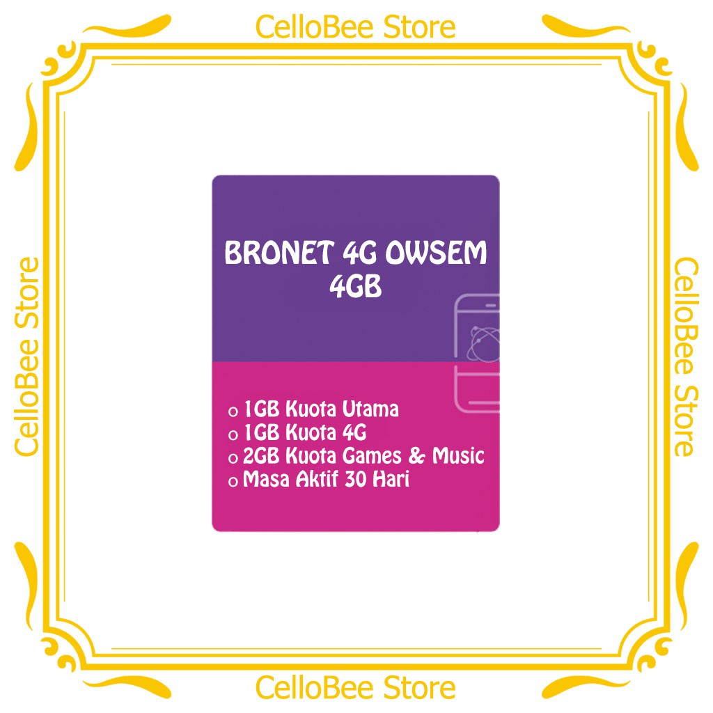 Axis Paket Data Bronet 4g Owsem Kuota 4gb 8gb 16gb 24gb Cellobee Shopee Indonesia