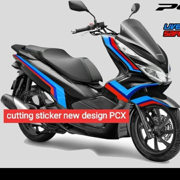 STRIPING CUTTING STICKER HONDA PCX MOTIF BMW MOTOR BLACK
