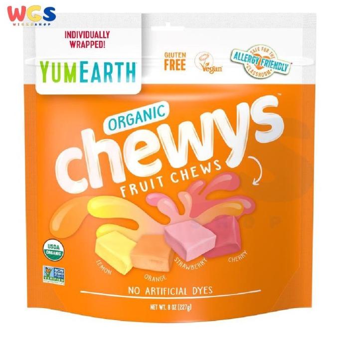 

PERMEN YUMEARTH ORGANIC CHEWYS FRUIT CHEWS GLUTEN FREE 8OZ 227G