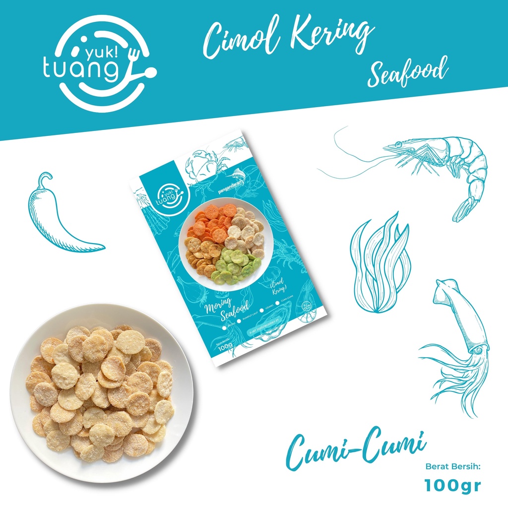 

Kerupuk Moring (Cimol Kering) Seafood - Rasa Cumi-Cumi / Cimoring / Molring / Keripik Cimol Kering Gurih Renyah dan Enak