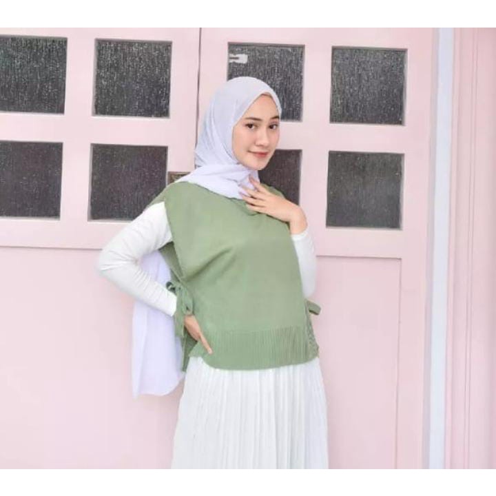 Jual PROMO!!!!!!!!Rompi Tali Rajut Wanita Polos CREW neck Vest Knit ...
