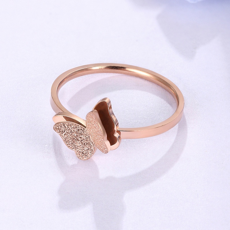 Cincin Bentuk Kupu-Kupu Bahan Titanium Untuk Wanita