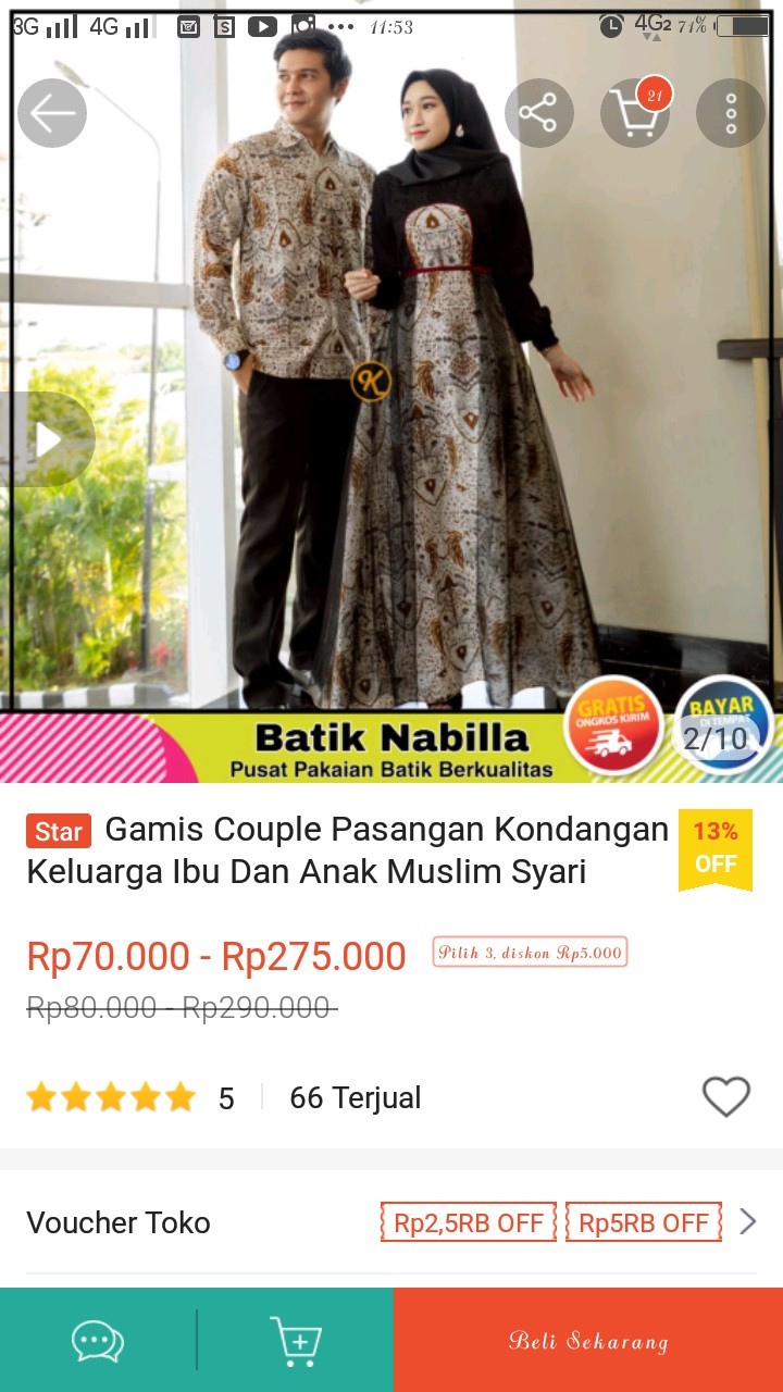Gamis Couple Pasangan Kondangan Keluarga Ibu Dan Anak Muslim Syari Terbaru Kekinian Batik Couple Set