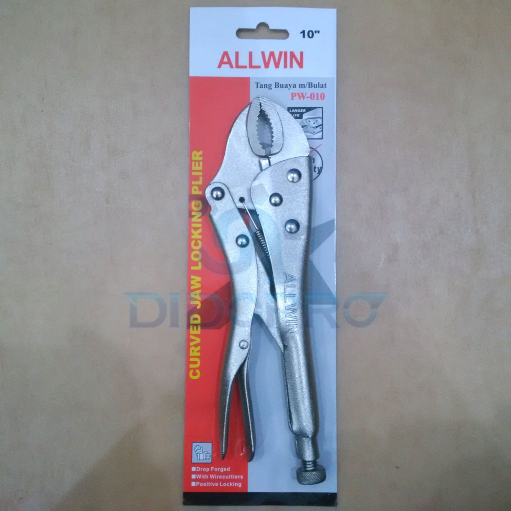 Tang Jepit Allwin 10&quot; Tang Buaya Allwin Locking Plier Curve