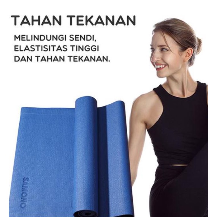 Samono Matras Yoga Mat Ketebalan 6mm Anti Selip 2 Sisi Senam Yogamat Karpet Fitness Tahan Tekanan Matras Alas Olahraga Bahan PVC SYM10