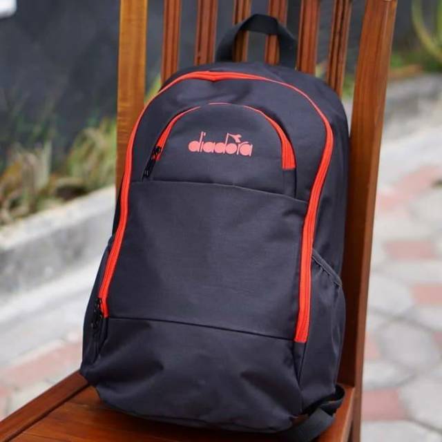 ORIGINAL Diadora Backpack Ransel Tas Punggung Pria Wanita Hitam Black