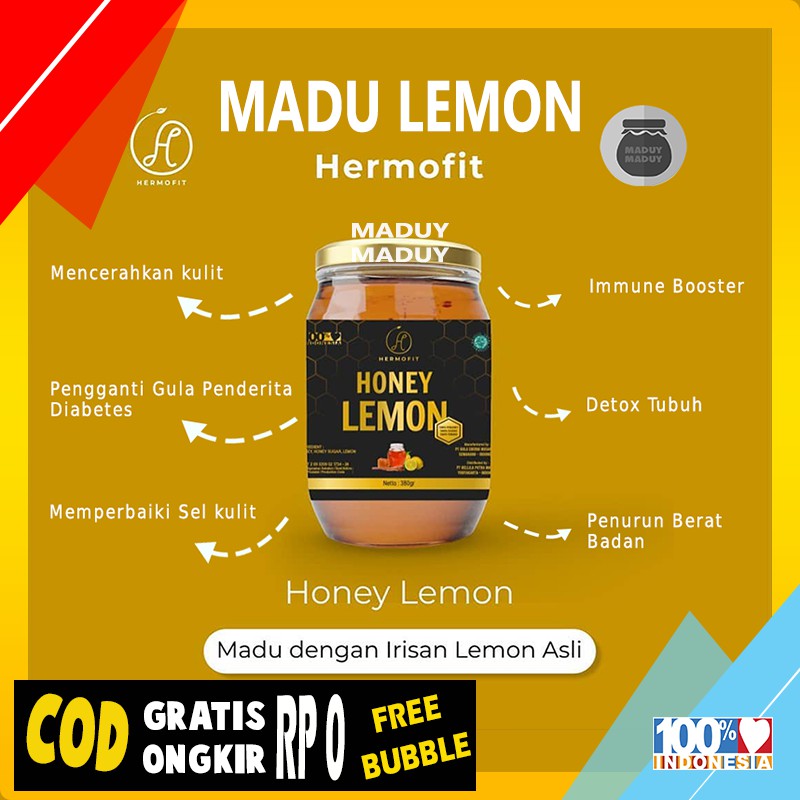 

Hermofit Honey Lemon / Madu murni madu asli 700 gram