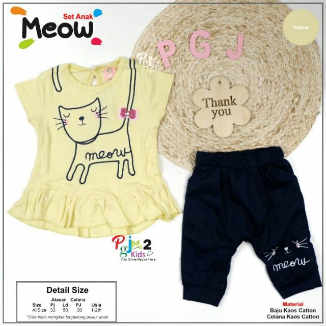 Meow set kids @75 ori pgj2