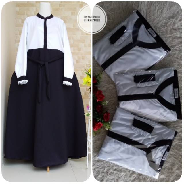 Gamis hitam putih toyobo