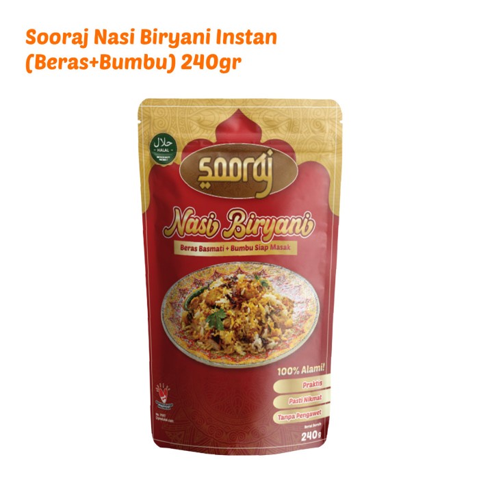 

gr011ttr Sooraj - Beras Basmati + Bumbu Siap Masak 240Gr - Nasi Biryani Sv012Ss