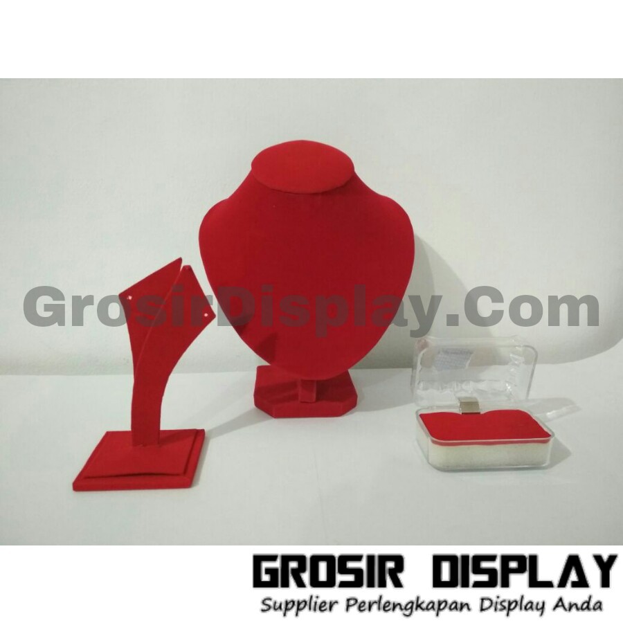 Tempat Perhiasan Display Kalung Anting Cincin Bludru Display Pajangan Aksesoris Seserahan Lamaran