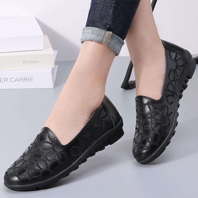 Sepatu Kerja Wanita Nyaman Sepatu Cewek Santai Wanita Flatshoes Cantik Kekinian Lembut Bernapas Kulit Asli Terbaru 083