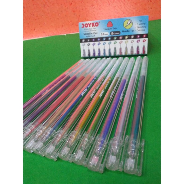 

Metalic gel pen,color gep pen pena jel warna metalik ,by joyko