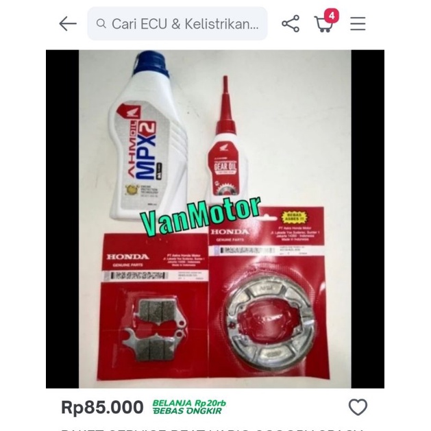 PAKET SERVICE BEAT VARIO SCOOPY SPACY INJEKSI KARBU SEMUA MOTOR HONDA MATIC OLI KAMPAS