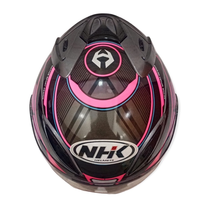 NHK HELM R6 WAVE BLACK PINK R-6 SINGLE VISOR MOTIF